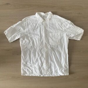 Uniqlo Men's White Casual Button Down Short Sleeves Shirt Size L